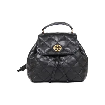 TORY BURCH Leather Backpack Small Size Women's Black Gold