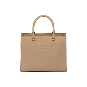 PRADA Saffiano Leather Shoulder Bag Crossbody Bag Handbag Medium Size Women's Sandy Beige