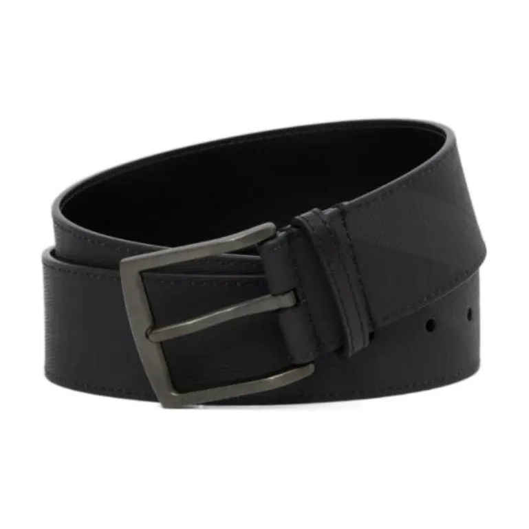 Burberry Classic Plaid With Leather Men's Width: 4cm-2