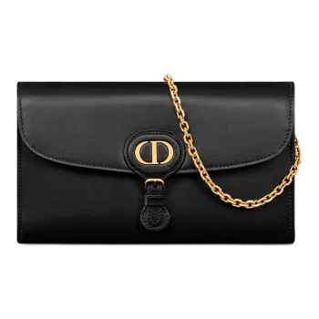 DIOR Bobby Cow Leather With Leather Handheld Shoulder Bag, Crossbody Bag Women's Black