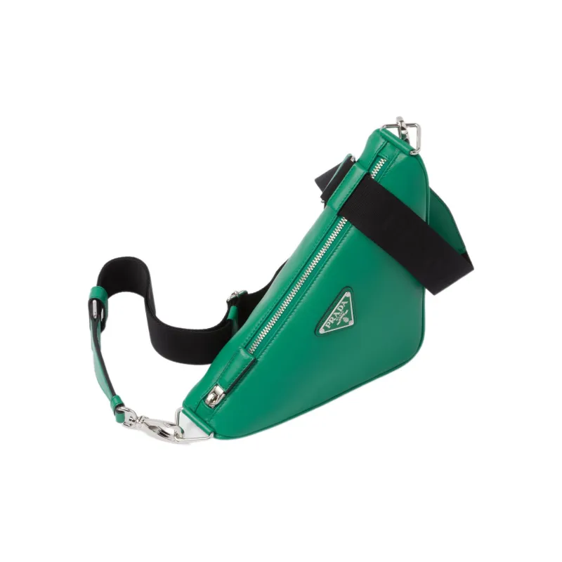 PRADA Leather Crossbody Bag Shoulder Bag Men's Green-1