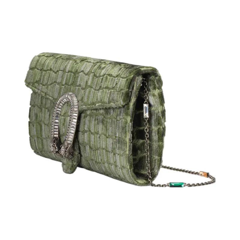 GUCCI Dionysus Velvet Jacquard Fabric Crossbody Bag Shoulder Bag Women's Green-1