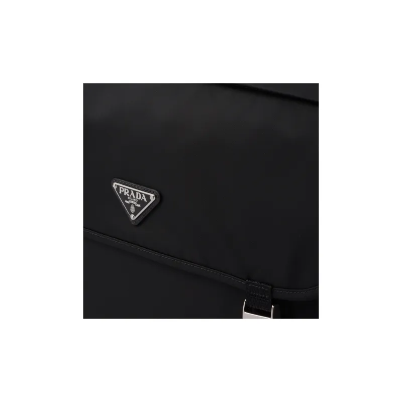 PRADA Fabric Messenger Bag Crossbody Bag Shoulder Bag Men's Black-3