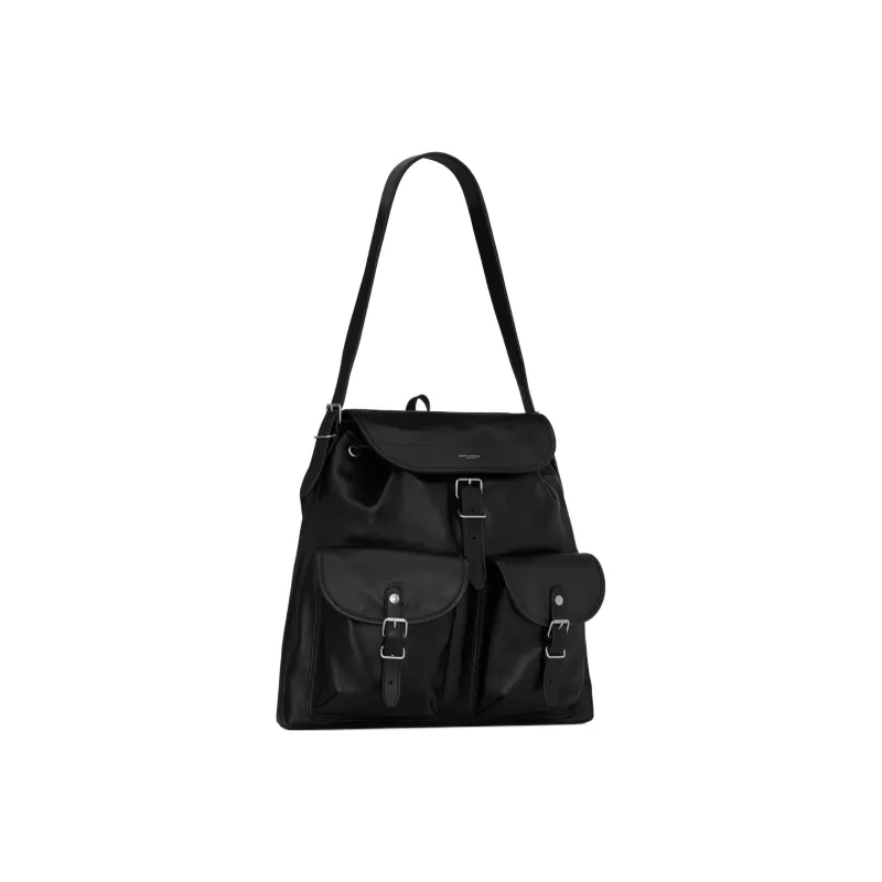 SAINT LAURENT Smooth Leather Handbags Shoulder Bags Men's Black-1