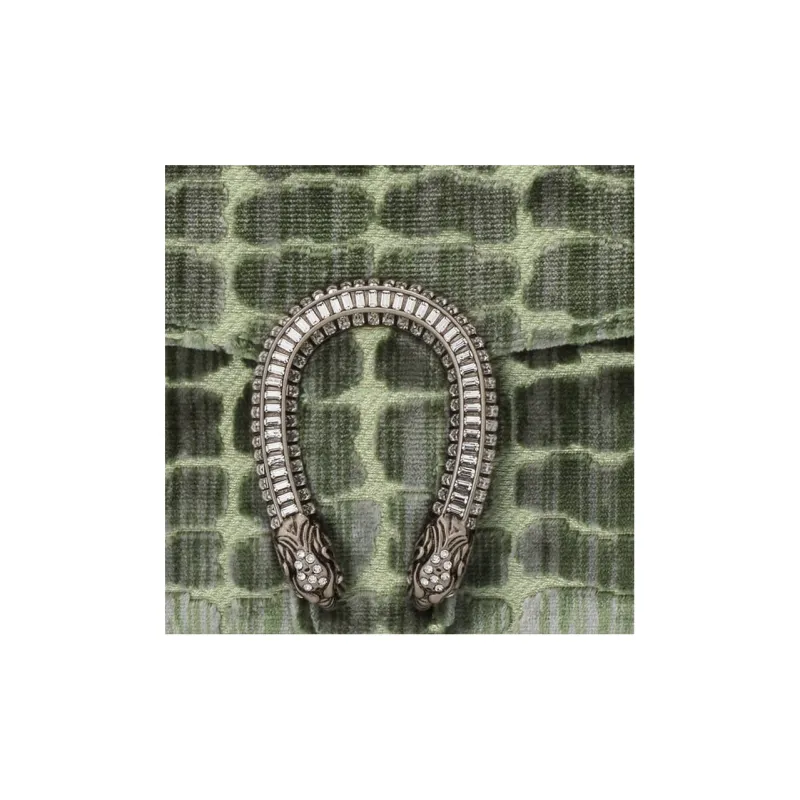 GUCCI Dionysus Velvet Jacquard Fabric Crossbody Bag Shoulder Bag Women's Green-8