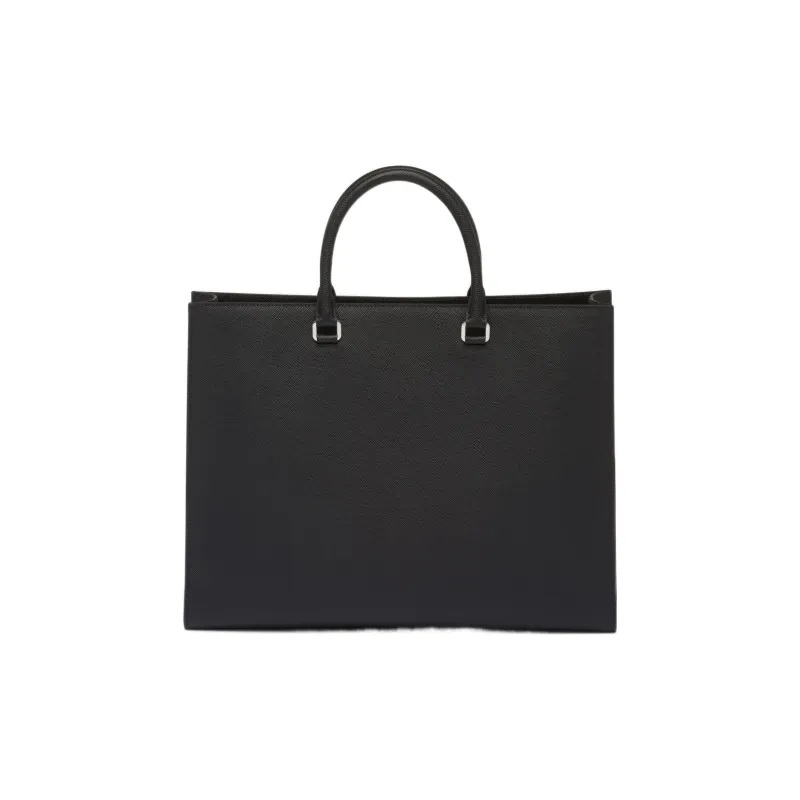 PRADA Saffiano Leather Tote Bag, Shopping Bag, Handbag Regular Men's Black-2