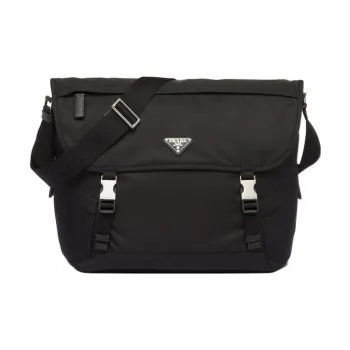 PRADA Fabric Messenger Bag Crossbody Bag Shoulder Bag Men's Black