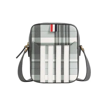 THOM BROWNE Checkered Zipped Messenger Bag