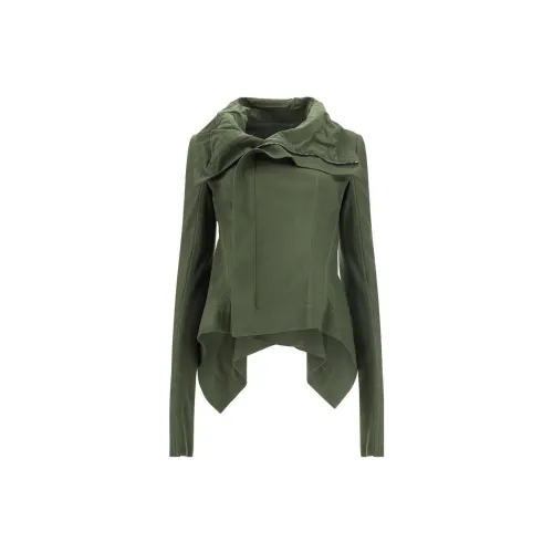 RICK OWENS Leather Jackets Women's Green