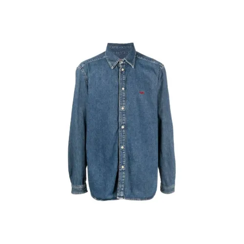 DIESEL Shirts Men Denim Blue