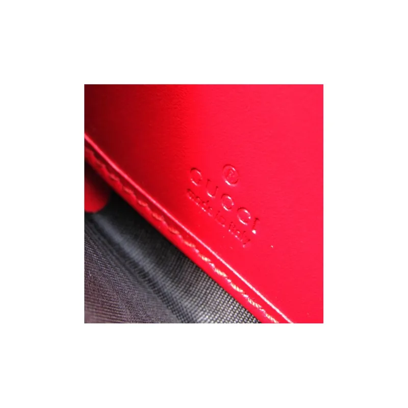 GUCCI Canvas With Leather Wallet Men's Red-7