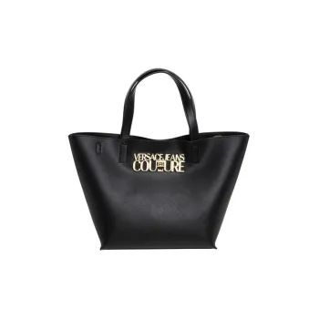 VERSACE JEANS COUTURE Polyurethane Tote Bag, Shopping Bag, Shoulder Bag, Crossbody Bag, Handbag Women's Black