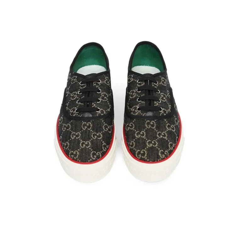 GUCCI Tennis 1977 Low 'GG Logo Black Denim'-2