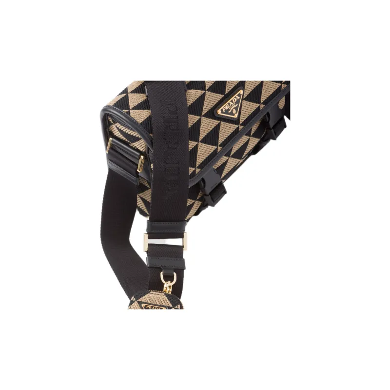 PRADA Symbole Fabric With Leather Crossbody Bag, Shoulder Bag Men's-3