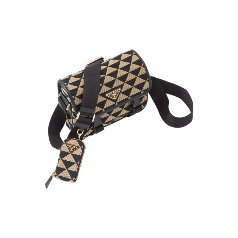 PRADA Symbole Fabric With Leather Crossbody Bag, Shoulder Bag Men's-1