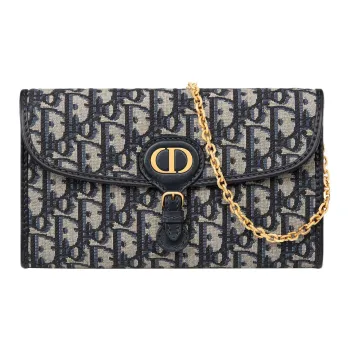 DIOR Bobby Fabric Card Holders Clutches Shoulder Bag Crossbody Bag Regular Women's Blue