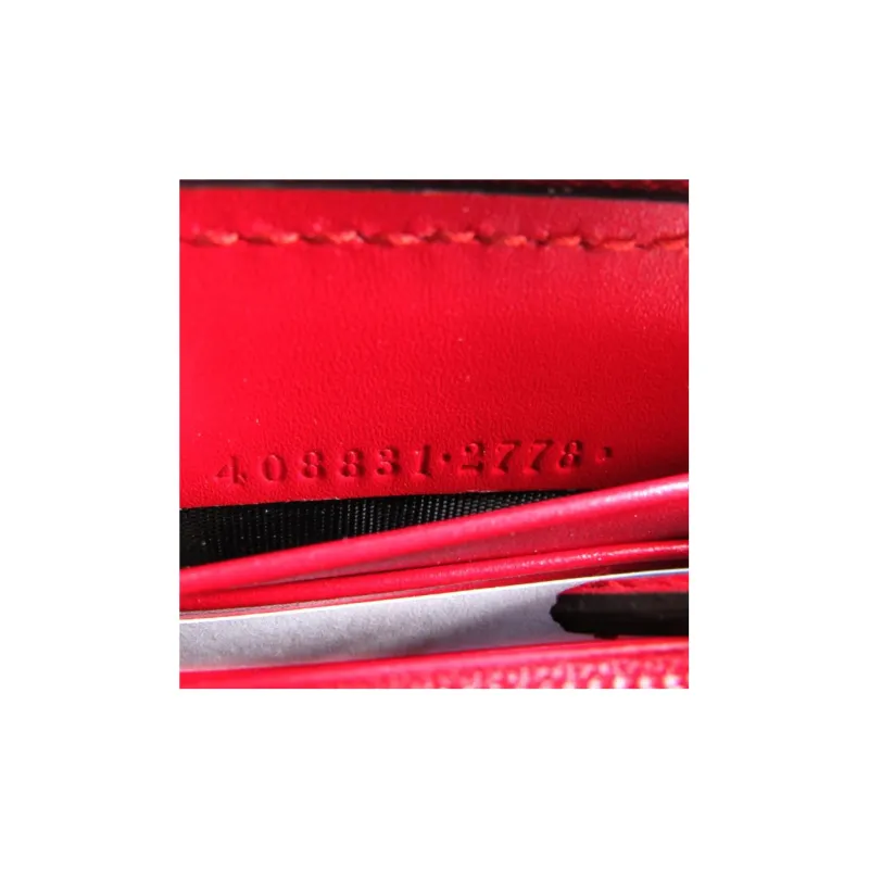 GUCCI Canvas With Leather Wallet Men's Red-6
