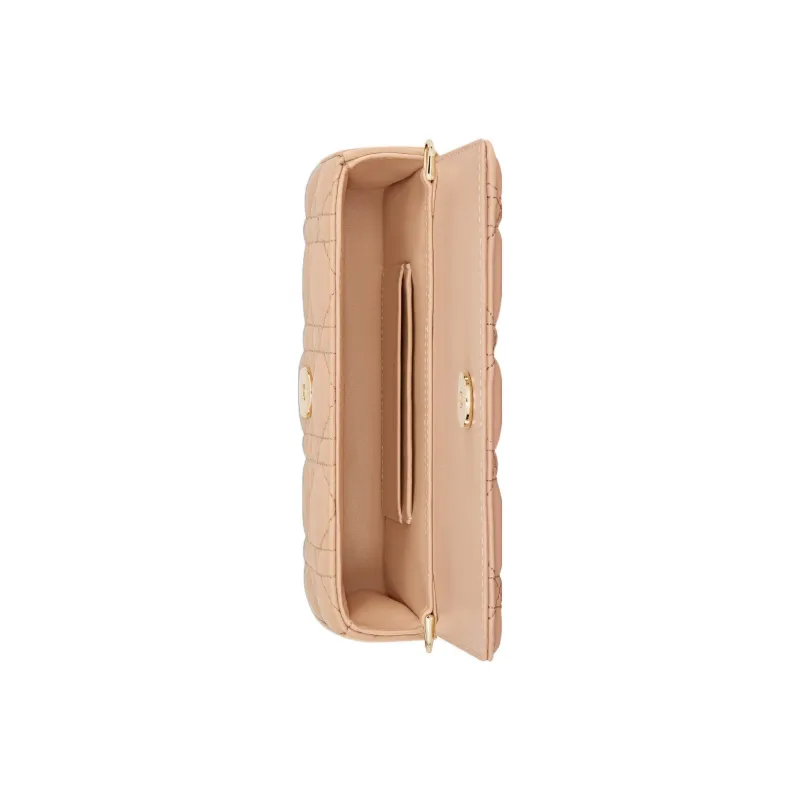 DIOR Lady Dior Wicker Pattern Sheepskin Handheld Crossbody One Shoulder Cell Phone Pouch Women's Sand Pink-4