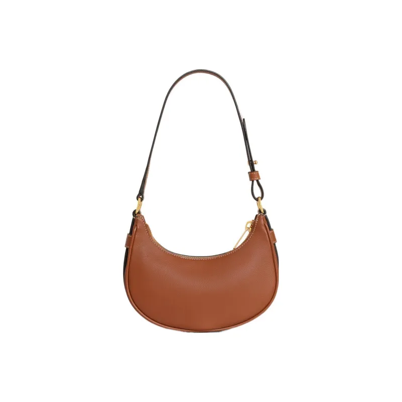 CELINE Smooth Calf Leather Handbags Shoulder Bags Women's Brown-2