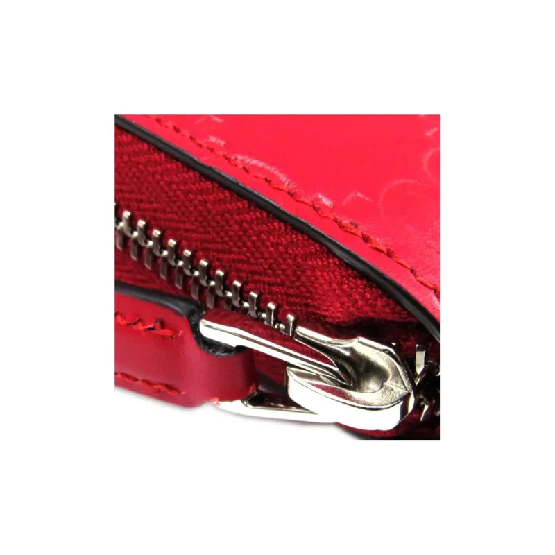 GUCCI Canvas With Leather Wallet Men's Red-5