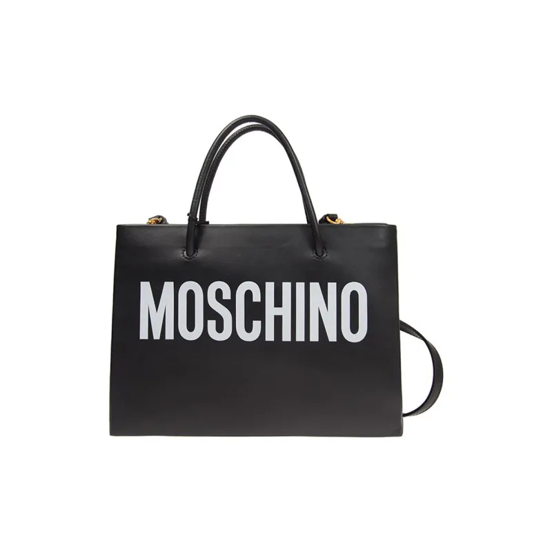 MOSCHINO Calfskin Shoulder Bag Crossbody Bag Handbag Small Size Women's Black-0