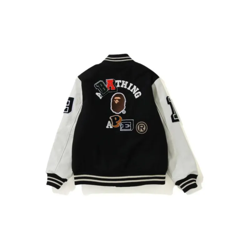 Bape Crazy Patch Varsity Jacket-3