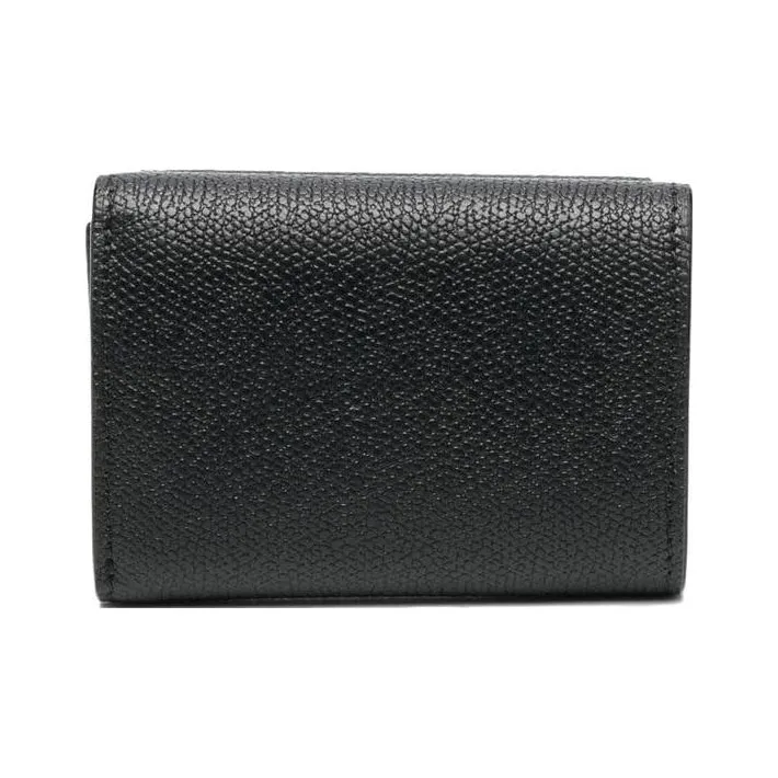 Valextra Millepunte Calfskin Coin Purse Small Size Men's Black-2