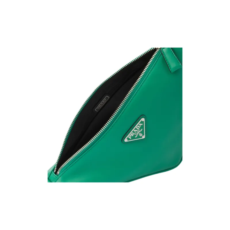 PRADA Leather Crossbody Bag Shoulder Bag Men's Green-4