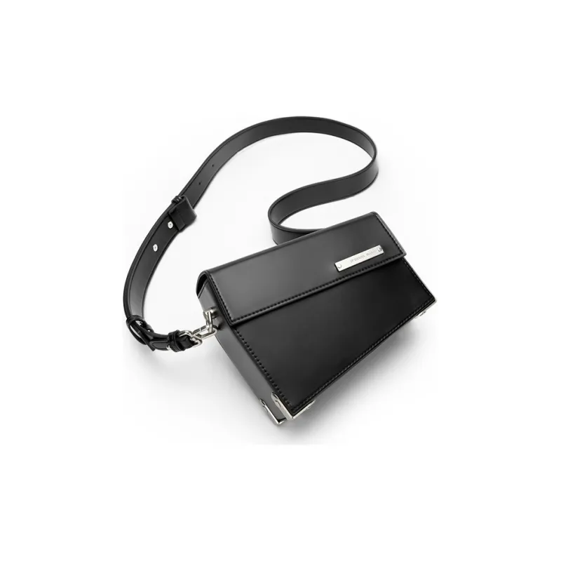 GUDI Microfiber Synthetic Leather Small Square Bag Shoulder Bag Regular Unisex Black-1