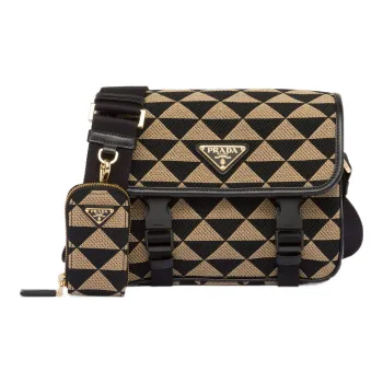 PRADA Symbole Fabric With Leather Crossbody Bag, Shoulder Bag Men's