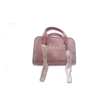 CHANEL Canvas Beach Bag, Bowling Bag, Pillow Bag, Handbag, Shoulder Bag, Crossbody Bag Trumpets Women's Pink