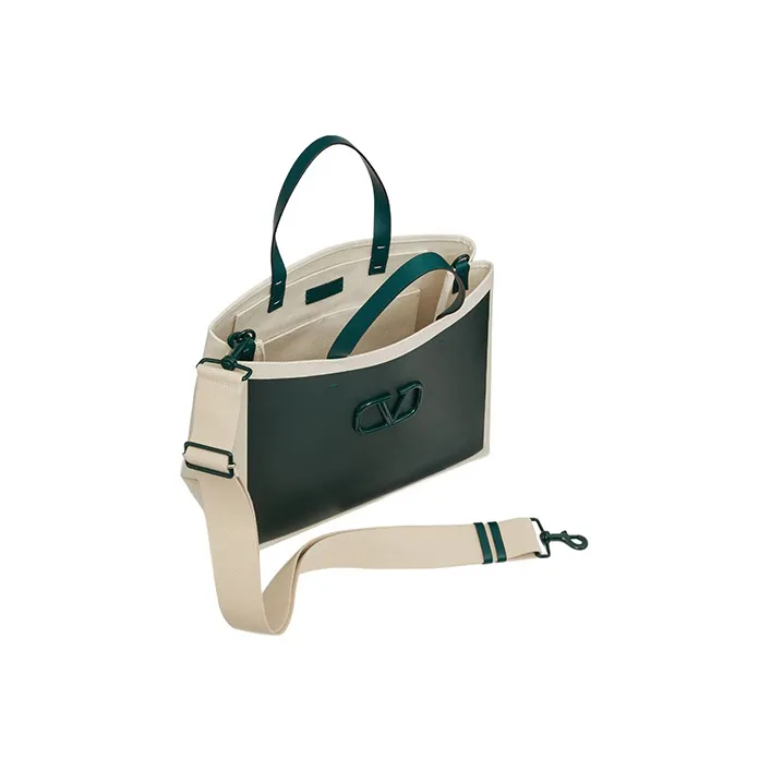 Valentino Vlogo Canvas Shoulder Bag, Crossbody Bag, Handbag Medium Size Men's Green-4