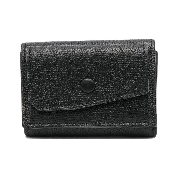 Valextra Millepunte Calfskin Coin Purse Small Size Men's Black-0