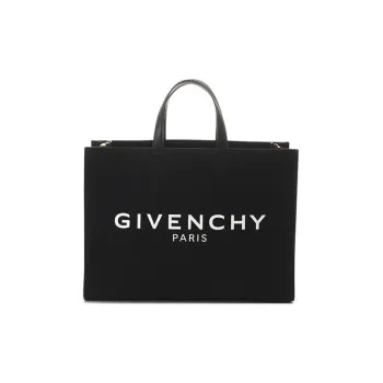 GIVENCHY Cabas Series Canvas Shoulder Bag Crossbody Bag Handbags Medium Size Women's Black