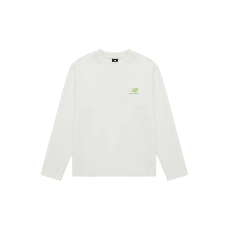 New Balance Drop Shoulder Sleeve T Shirt Unisex White-1