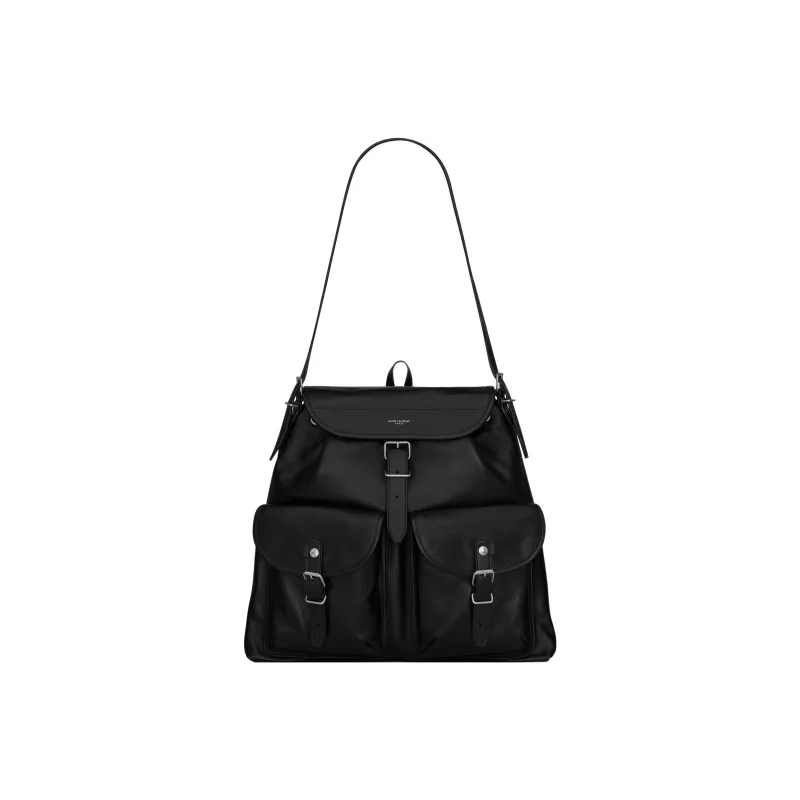 SAINT LAURENT Smooth Leather Handbags Shoulder Bags Men's Black-0