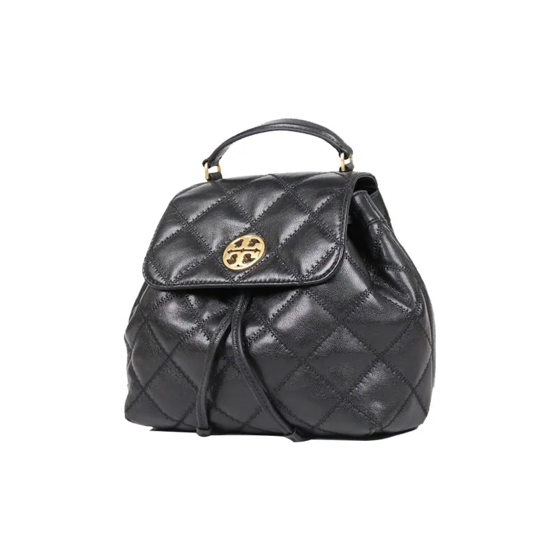 TORY BURCH Leather Backpack Trumpets Women's Black Gold-1