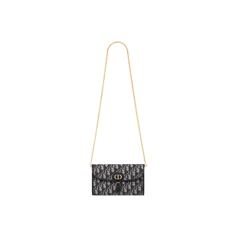 DIOR Bobby Fabric Card Holders Clutches Shoulder Bag Crossbody Bag Regular Women's Blue-5