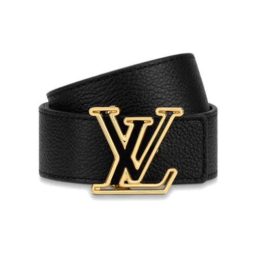 LOUIS VUITTON Leather Belts Unisex Black