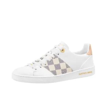 LOUIS VUITTON Frontrow Sneakers 'White With Beige Grey Plaid' Women's