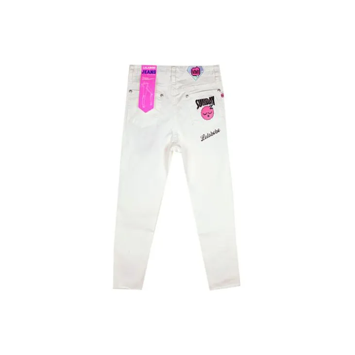 LALABOBO Casual Pants Women's White Denim-1