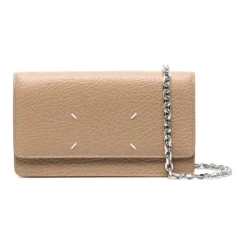 Maison Margiela Calfskin One Shoulder Crossbody Chain Wallet Women's Sand Yellow