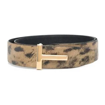 TOM FORD Leopard-print Leather Belt