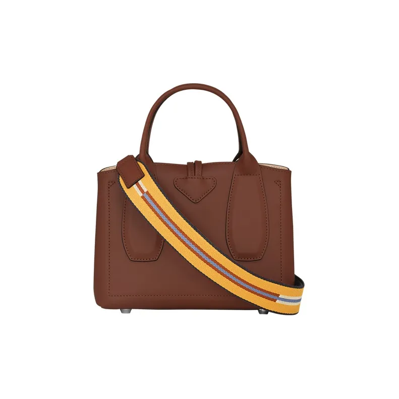 LONGCHAMP Roseau Calfskin One Shoulder Handbags Small Size Women's Brown-3