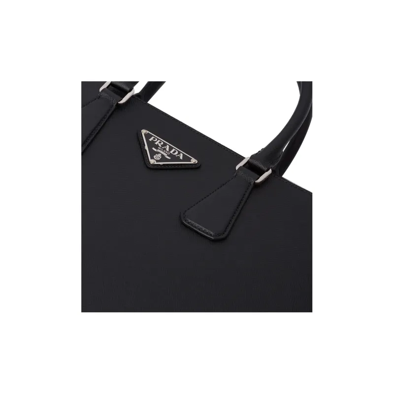 PRADA Galleria Killer Bag Leather Shoulder Bag Crossbody Bag Handbag Men's Black-3