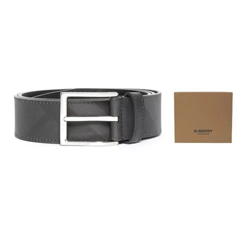 Burberry London Check And Leather Belt 1.6 Width