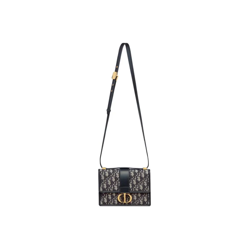DIOR 30 Montaigne Leather Montaigne Bag, Box Bag, Shoulder Bag, Crossbody Bag Women's Blue-3