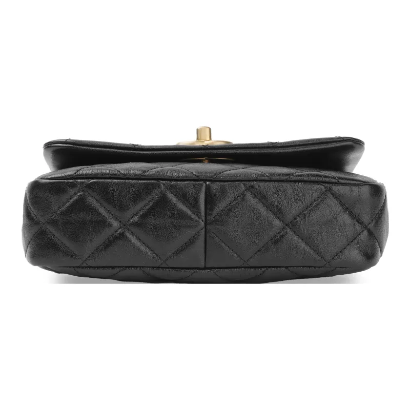 CHANEL Calfskin Flap Bag, Shoulder Bag, Crossbody Bag Mini Women's Black-3