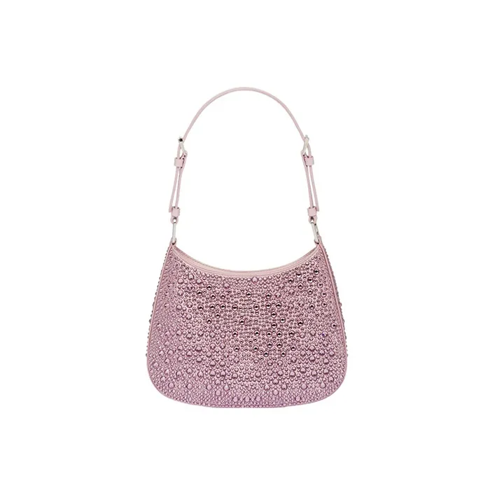 PRADA Cleo Fabric Handbag Shoulder Bag Women's Pink-2