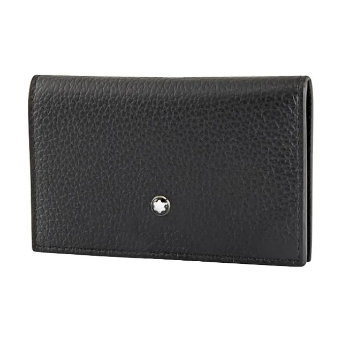 MONTBLANC Meisterstuck Litchi Grain Leather Business Card Holder Card Case Men's Black-1